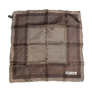 NWT Daniel La Forêt Silk Scarf Bandana 18" Striped Vintage 70s Brown Red White